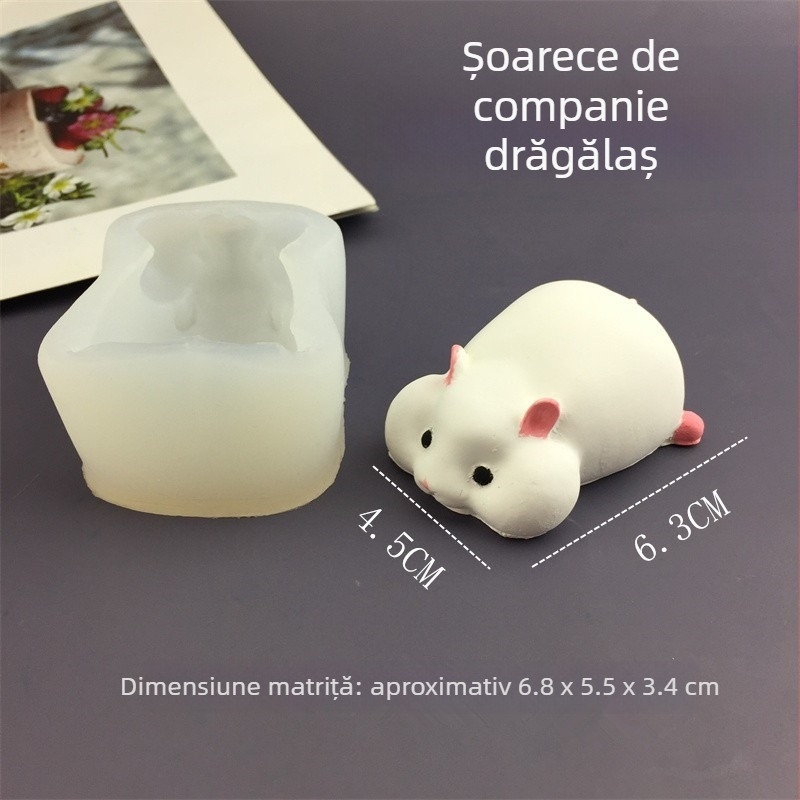 Formă de copt din silicon cu hamster 3D, formă neregulată