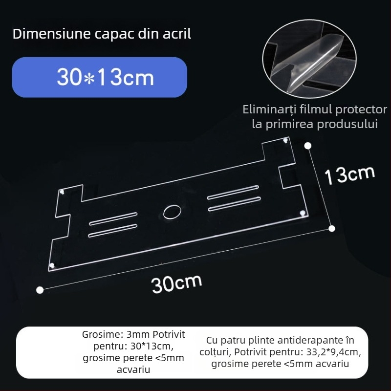Capac acrilic pentru acvariu, netoxic, transparent, respirabil, anti săritură, capac cristal (Material: Acrilic; Greutate: 50; Categoria: Echipament pentru acvariu)