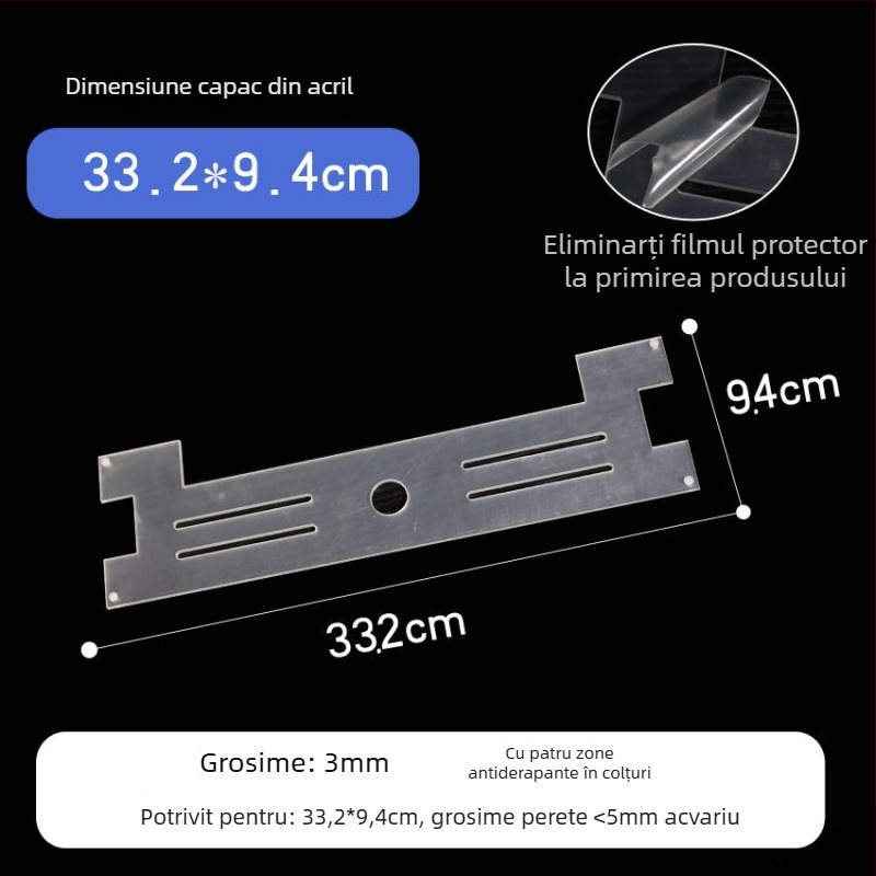 Capac acrilic pentru acvariu, netoxic, transparent, respirabil, anti săritură, capac cristal (Material: Acrilic; Greutate: 50; Categoria: Echipament pentru acvariu)