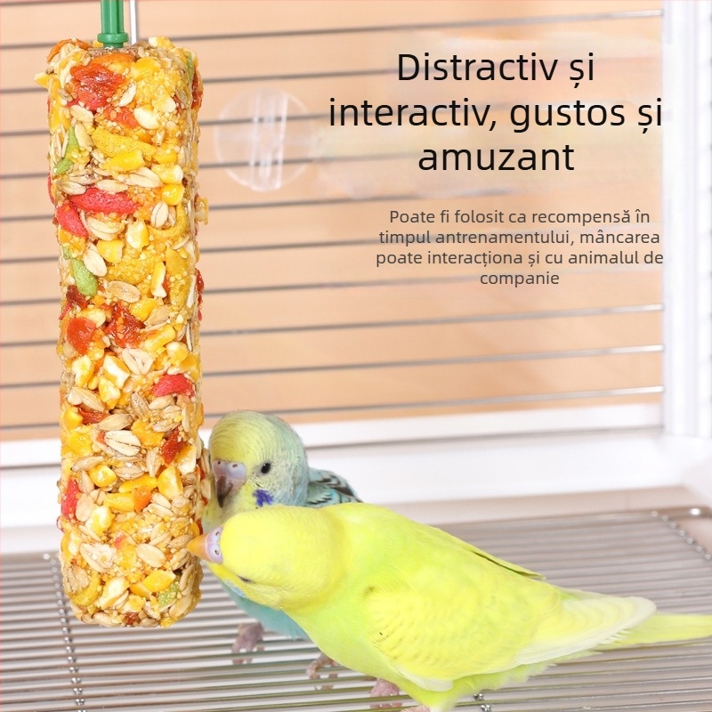 Bețișor de mestecat pentru papagali și gustare de antrenament – material din cinci cereale, brand Happy Parrot, fără import