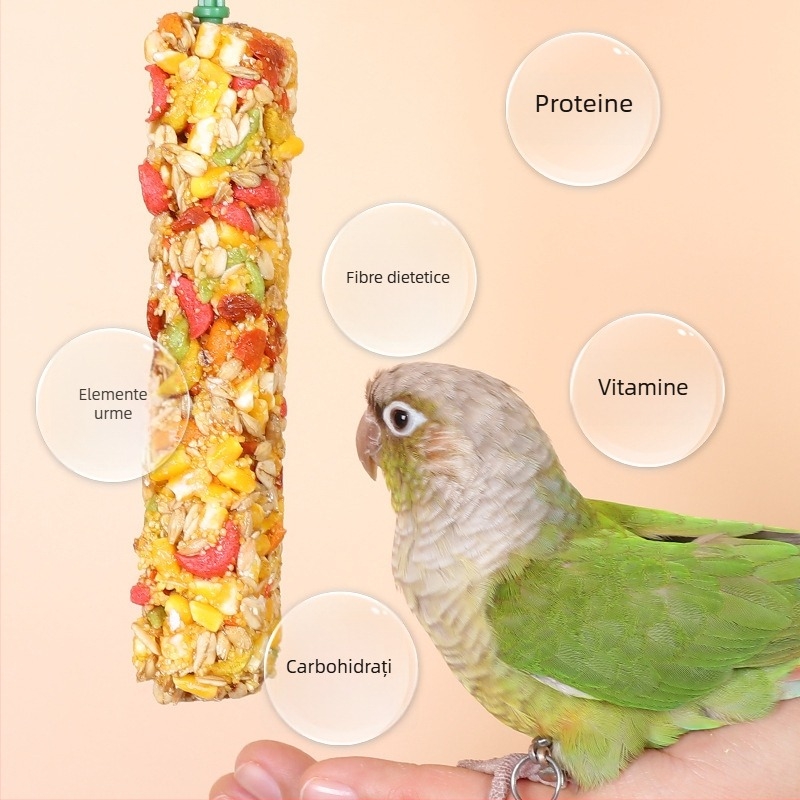 Bețișor de mestecat pentru papagali și gustare de antrenament – material din cinci cereale, brand Happy Parrot, fără import