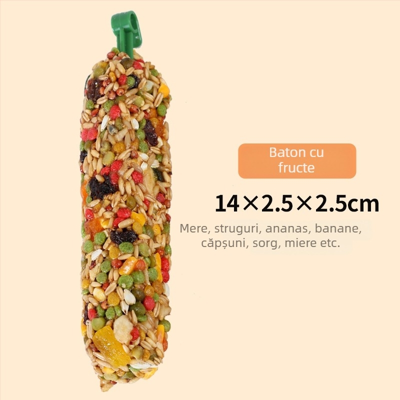 Bețișor de mestecat pentru papagali și gustare de antrenament – material din cinci cereale, brand Happy Parrot, fără import