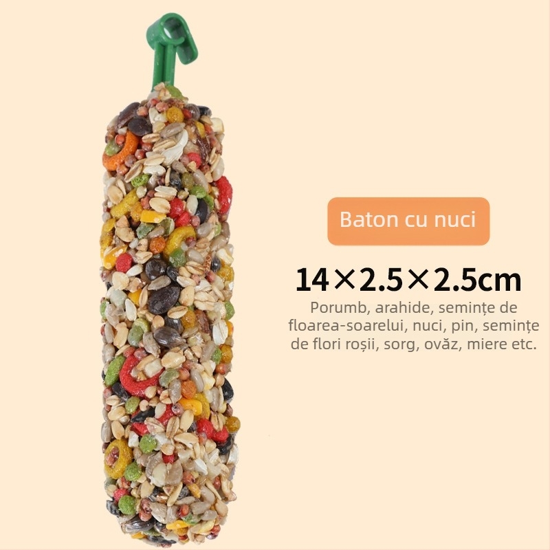 Bețișor de mestecat pentru papagali și gustare de antrenament – material din cinci cereale, brand Happy Parrot, fără import