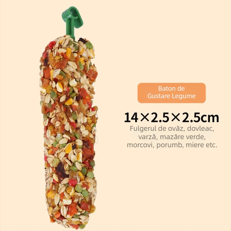 Bețișor de mestecat pentru papagali și gustare de antrenament – material din cinci cereale, brand Happy Parrot, fără import