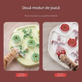 Jucărie educațională cu hrană ascunsă pentru pisici și câini, material ABS+PET, minge transparentă, alimentare automată