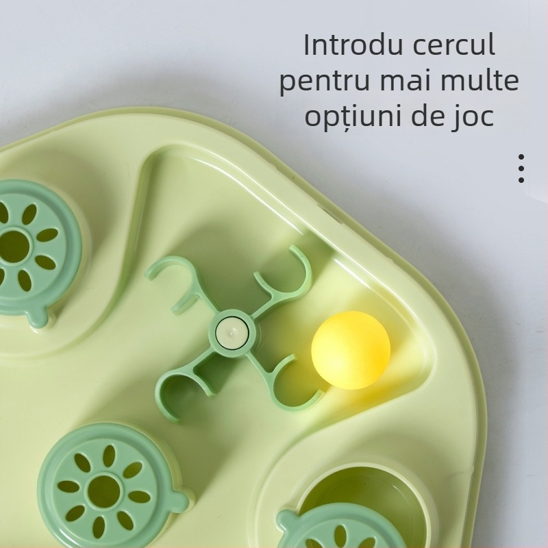 Jucărie educațională cu hrană ascunsă pentru pisici și câini, material ABS+PET, minge transparentă, alimentare automată
