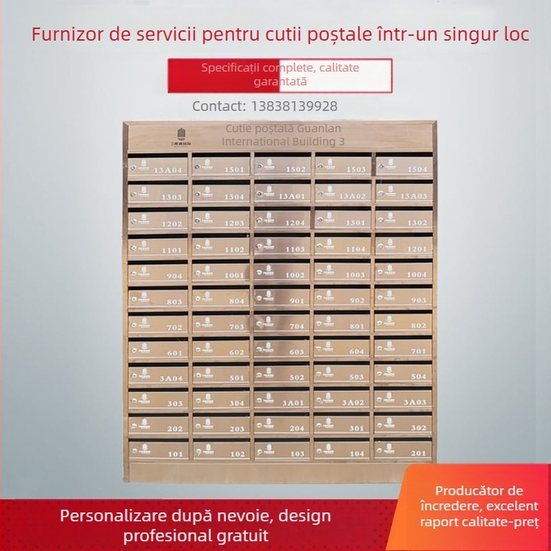 Cutie poștală rezidențială cu mai multe compartimente, din oțel inoxidabil, model zr-018, de Zhen Rui, pentru montaj pe perete interior și exterior