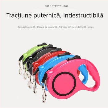 Lesă retractabilă pentru câini de talie mică și medie — material ABS, extensie automată, marca Xin Chong