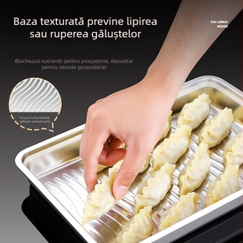 Cutie de depozitare pentru găluște din oțel inoxidabil 316 cu capac, multifuncțională pentru frigider/congelator, sigilare groasă