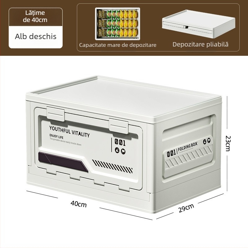 Cutie de depozitare pentru camping, deschidere laterală, pliabilă din PP, 40–50 L, portabilă
