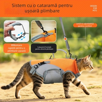 Geantă pentru animale de companie, rucsac pentru pisici și câini mici, poliester, structură moale spre medie