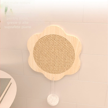 Panou de zgâriere pentru pisici din sisal, montaj pe perete (cu agățare), design minimalist, material sisal, ambalaj de 10 buc