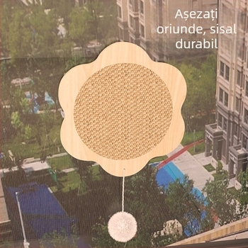 Panou de zgâriere pentru pisici din sisal, montaj pe perete (cu agățare), design minimalist, material sisal, ambalaj de 10 buc