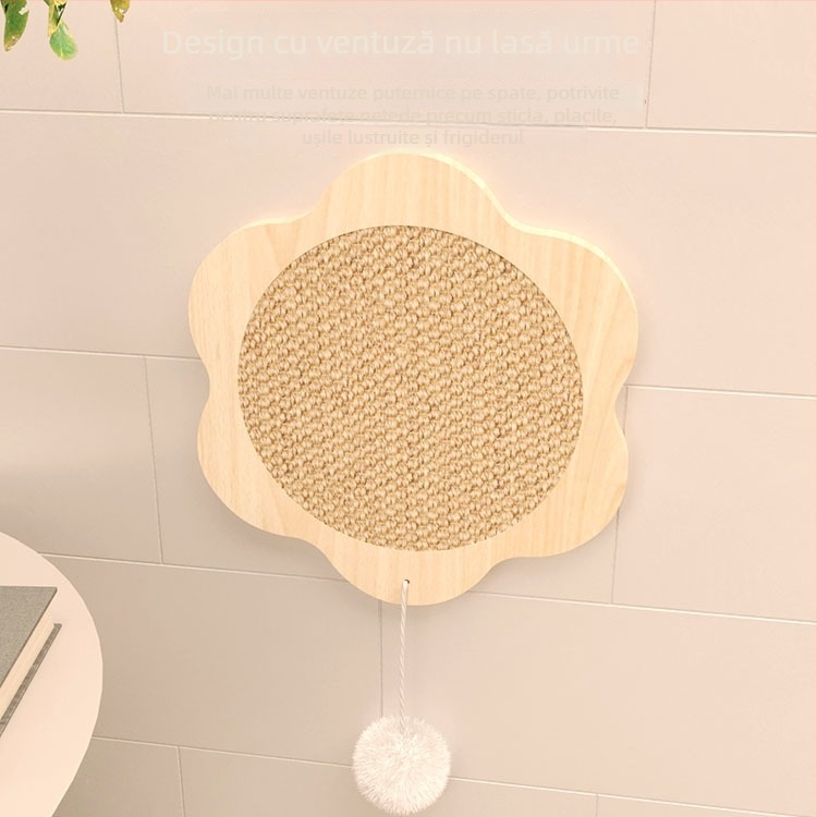 Panou de zgâriere pentru pisici din sisal, montaj pe perete (cu agățare), design minimalist, material sisal, ambalaj de 10 buc