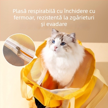 Geantă pentru animale de companie pentru pisici și câini mici, geantă de călătorie pentru toate anotimpurile, din pânză, culoare solidă, Ming Pet