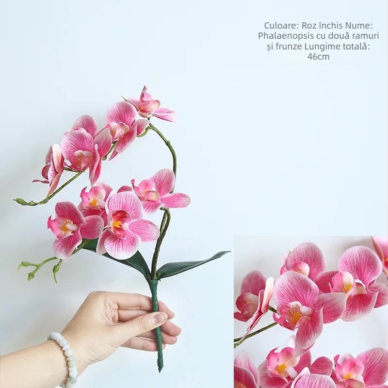 Orhidee Phalaenopsis artificială, floare de mătase – brand Western butterfly, material mătase, varietate Phalaenopsis