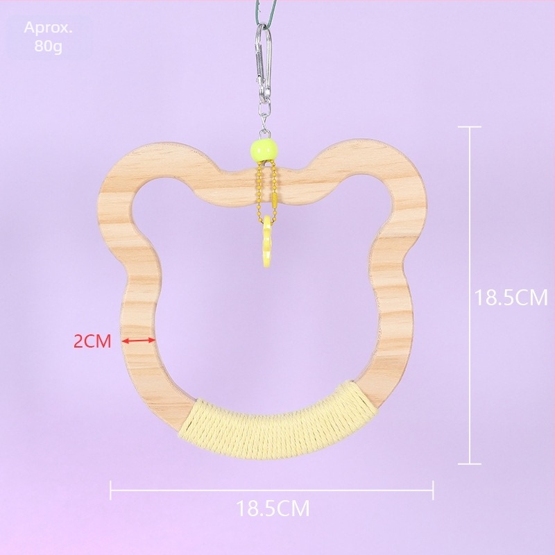 Jucărie-șurub pentru păsări, din lemn masiv și sfoară de bumbac, marca Happy Pet Paradise, potrivită pentru păsări mici, pentru mestecat și joacă