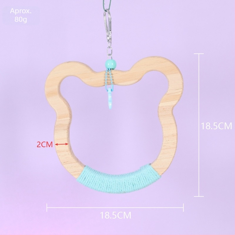 Jucărie-șurub pentru păsări, din lemn masiv și sfoară de bumbac, marca Happy Pet Paradise, potrivită pentru păsări mici, pentru mestecat și joacă