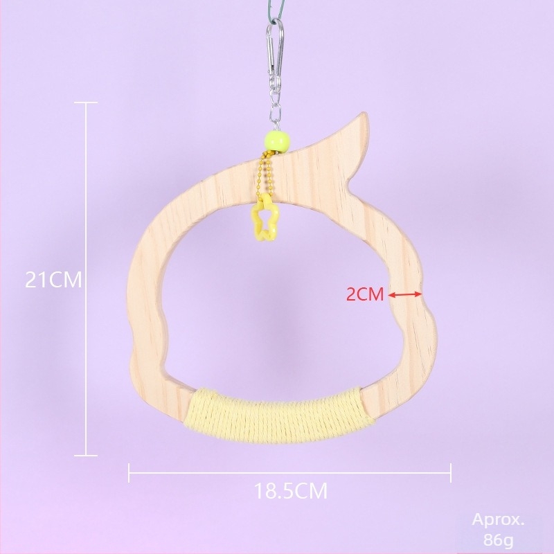 Jucărie-șurub pentru păsări, din lemn masiv și sfoară de bumbac, marca Happy Pet Paradise, potrivită pentru păsări mici, pentru mestecat și joacă