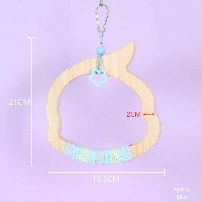 Jucărie-șurub pentru păsări, din lemn masiv și sfoară de bumbac, marca Happy Pet Paradise, potrivită pentru păsări mici, pentru mestecat și joacă