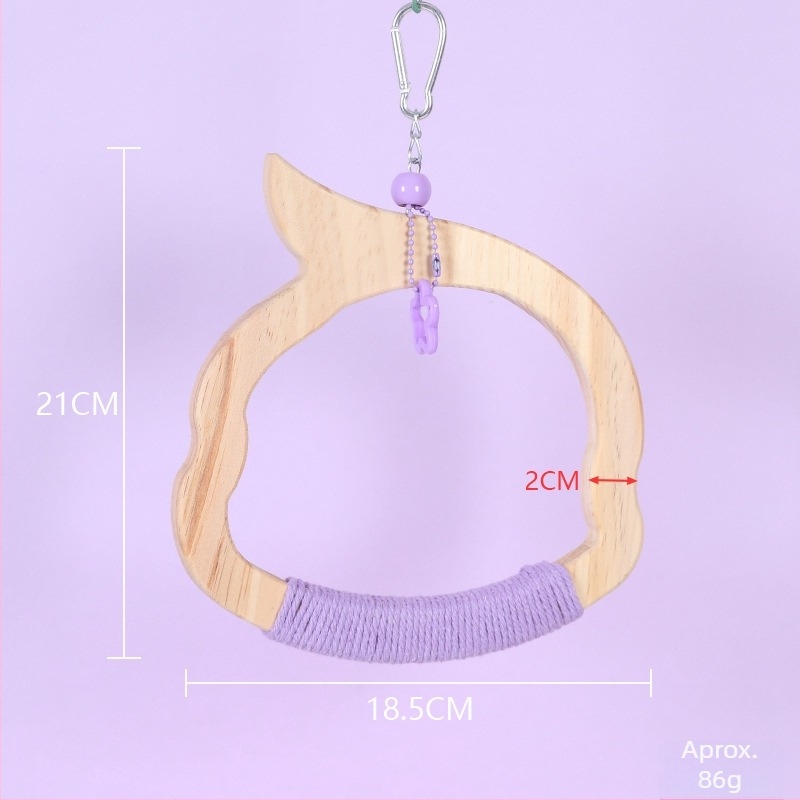 Jucărie-șurub pentru păsări, din lemn masiv și sfoară de bumbac, marca Happy Pet Paradise, potrivită pentru păsări mici, pentru mestecat și joacă