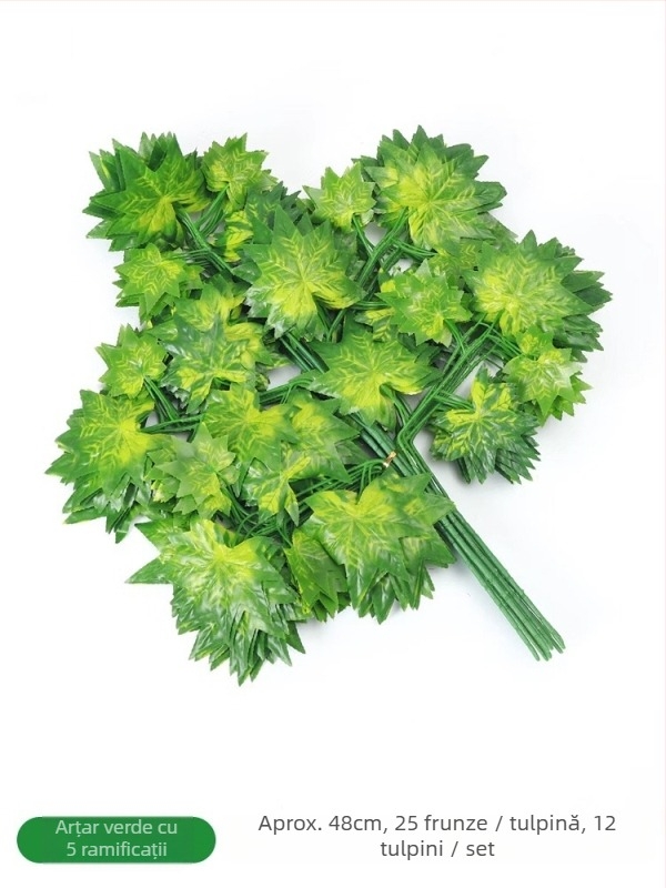 Set de frunze și ramuri artificiale din mătase, turnare prin injecție, varietate de frunze și ramuri, pentru recuzită fotografică și decor în casă