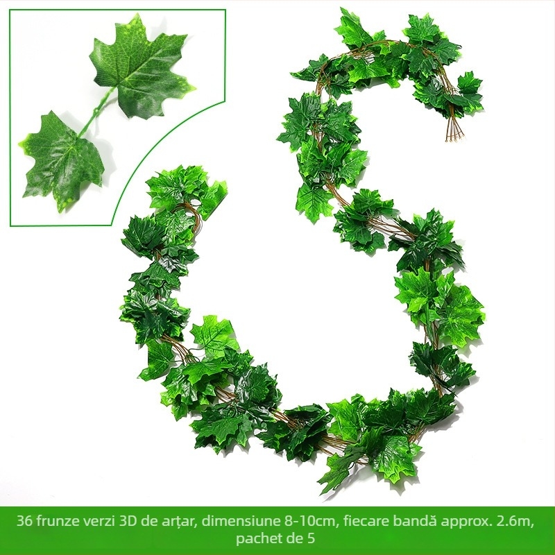 Set de frunze și ramuri artificiale din mătase, turnare prin injecție, varietate de frunze și ramuri, pentru recuzită fotografică și decor în casă