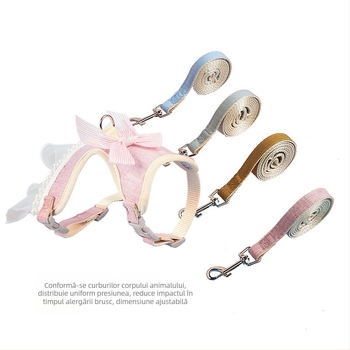 Hamă de pisică în stil vestă cu lesă - anti-evadare, curea piept, material pânză, origine Zhejiang, brand Do ha ha Meow