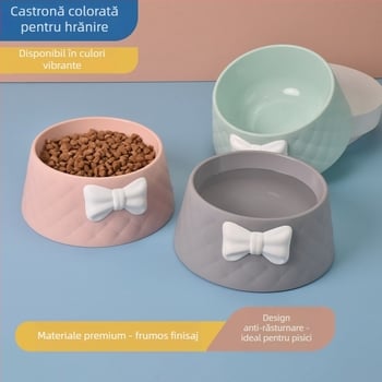 Bol dublu pentru câini și pisici, din plastic, pentru hrană și apă