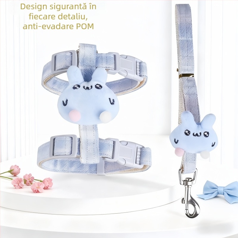 Lesă de Pisică Daimai | Nailon | Model cu iepuraș plush | Non-Extensibilă | Pentru pisici | Categorie: lanțuri și frânghii pentru animale de uzului