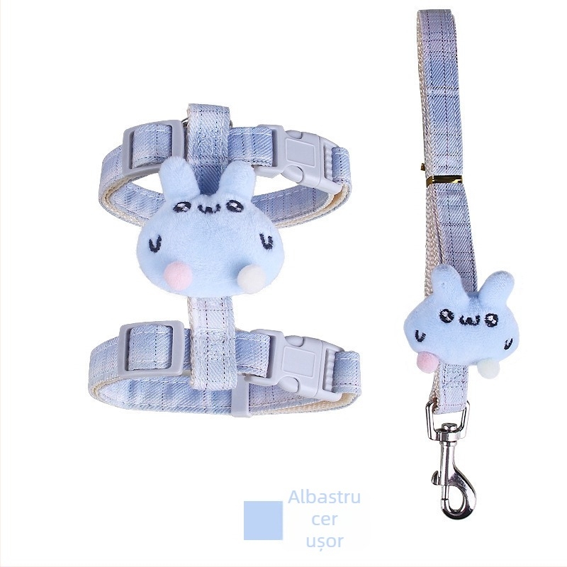 Lesă de Pisică Daimai | Nailon | Model cu iepuraș plush | Non-Extensibilă | Pentru pisici | Categorie: lanțuri și frânghii pentru animale de uzului