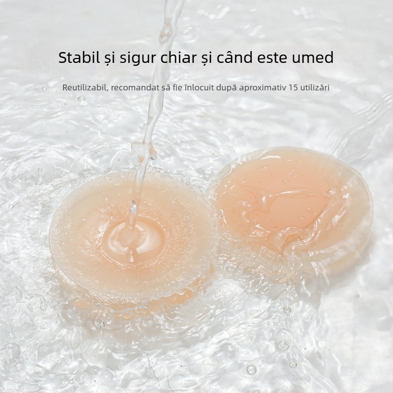 Banda siliconică pentru sâni – Fără urme, Respirabil, Nevăzută; Subțire; Formă mamelon rotund; Finisaj lucios