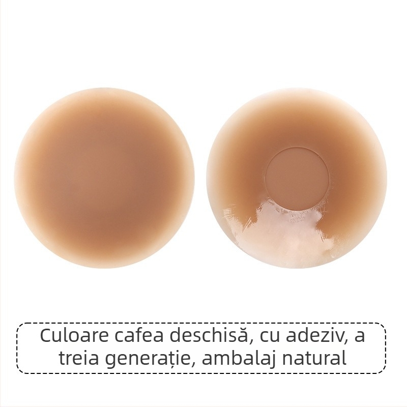 Banda siliconică pentru sâni – Fără urme, Respirabil, Nevăzută; Subțire; Formă mamelon rotund; Finisaj lucios