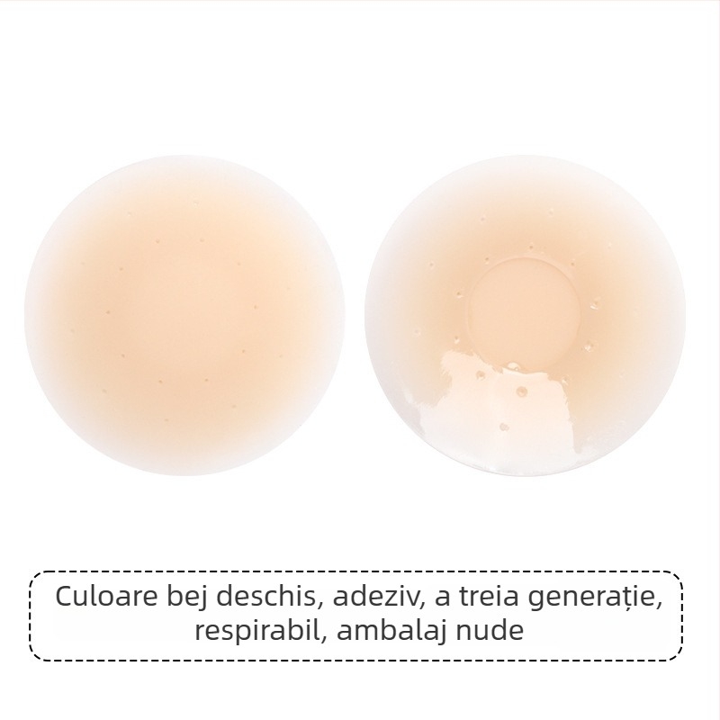 Banda siliconică pentru sâni – Fără urme, Respirabil, Nevăzută; Subțire; Formă mamelon rotund; Finisaj lucios
