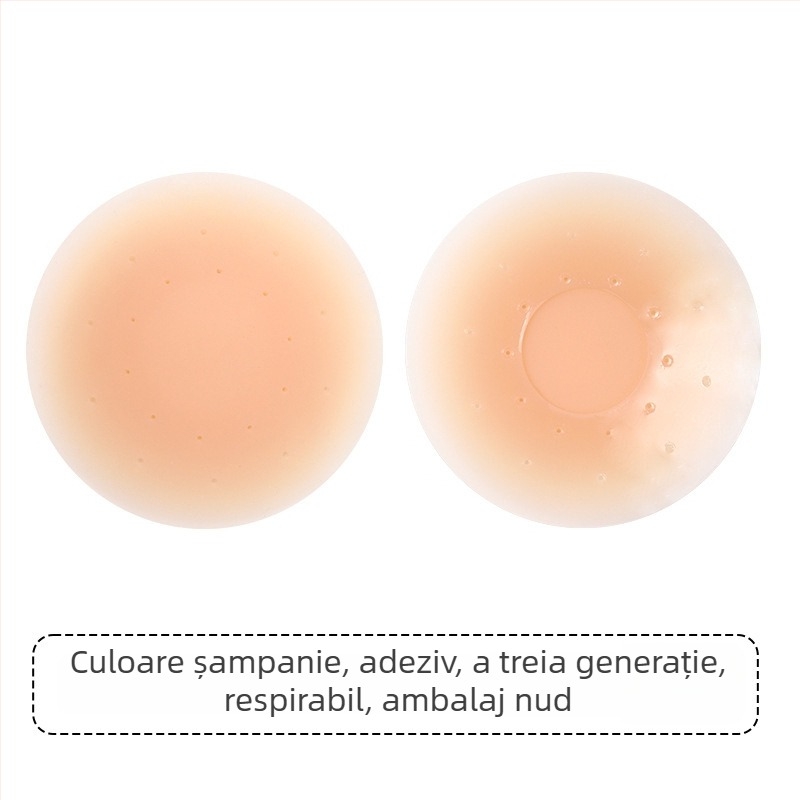 Banda siliconică pentru sâni – Fără urme, Respirabil, Nevăzută; Subțire; Formă mamelon rotund; Finisaj lucios
