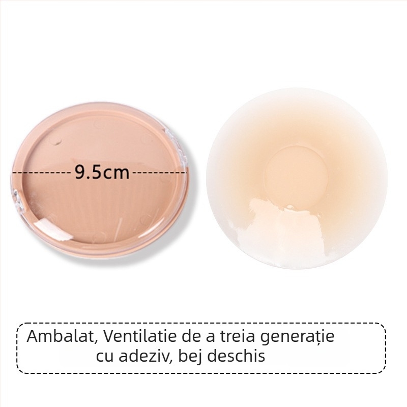 Banda siliconică pentru sâni – Fără urme, Respirabil, Nevăzută; Subțire; Formă mamelon rotund; Finisaj lucios