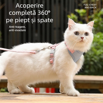 Lesă pentru pisici cu ham de torace, poliester, pentru pisici, pachet 100
