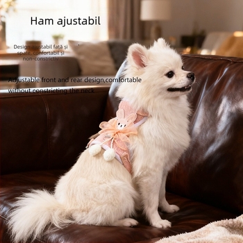 Ham de piept pentru câini mici, poliester, lesă de plimbare neretractabilă