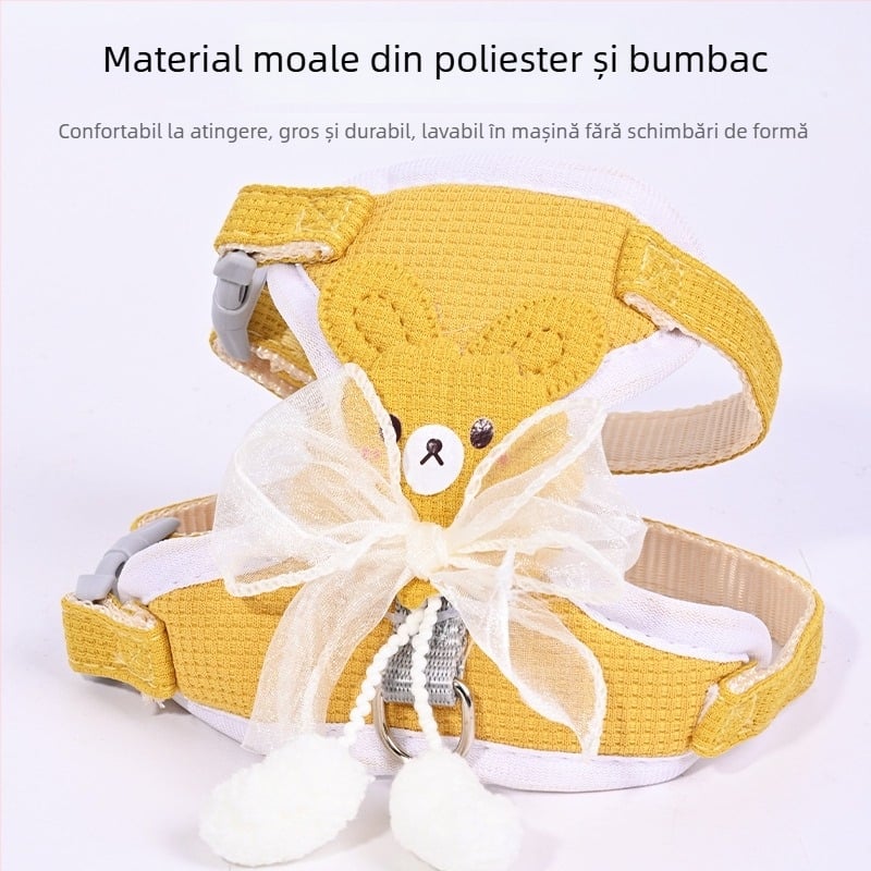 Ham de piept pentru câini mici, poliester, lesă de plimbare neretractabilă