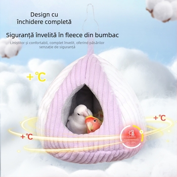 Cuib textil de iarnă pentru hamsteri și păsări mici, formă ovală, menține căldura