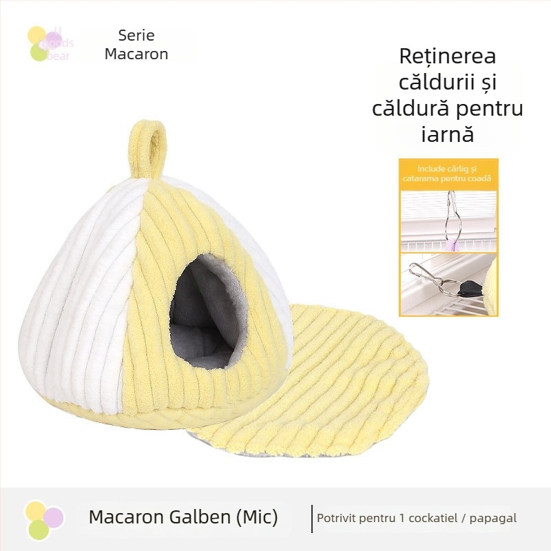 Cuib textil de iarnă pentru hamsteri și păsări mici, formă ovală, menține căldura