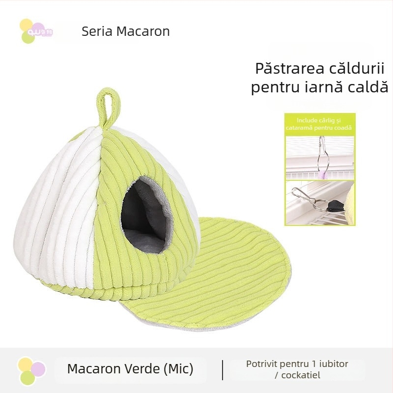 Cuib textil de iarnă pentru hamsteri și păsări mici, formă ovală, menține căldura