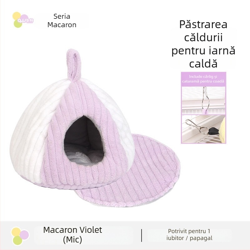 Cuib textil de iarnă pentru hamsteri și păsări mici, formă ovală, menține căldura