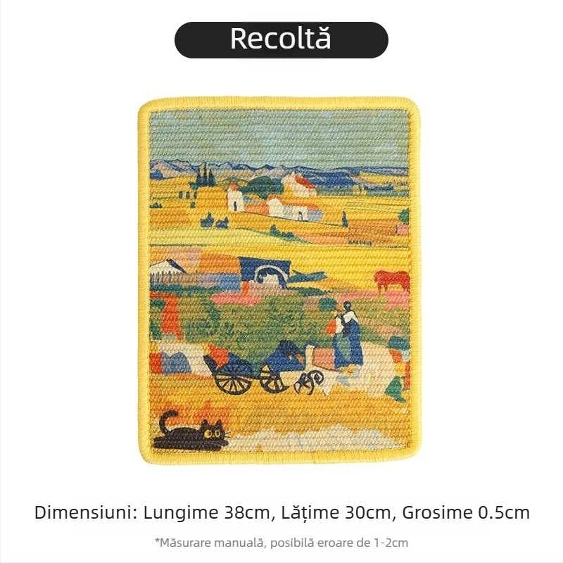 Plaçă de zgâriere pentru pisici din sisal – montaj pe perete, rezistentă la uzură, fără scămoțare a firelor, stil japonez