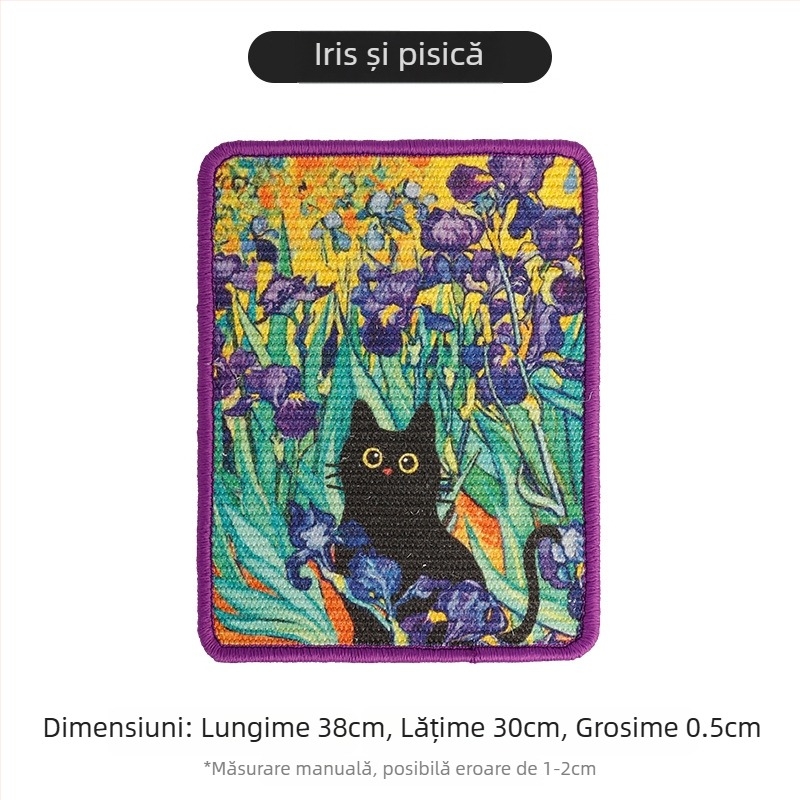 Plaçă de zgâriere pentru pisici din sisal – montaj pe perete, rezistentă la uzură, fără scămoțare a firelor, stil japonez