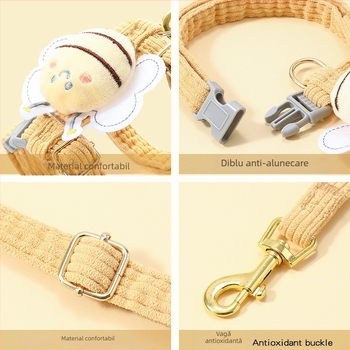 Ham de pisică din nylon cu bandă toracică în formă de I, reglabil, lesă ne retractabilă, origine Yiwu, marcă Jiawang yimiao