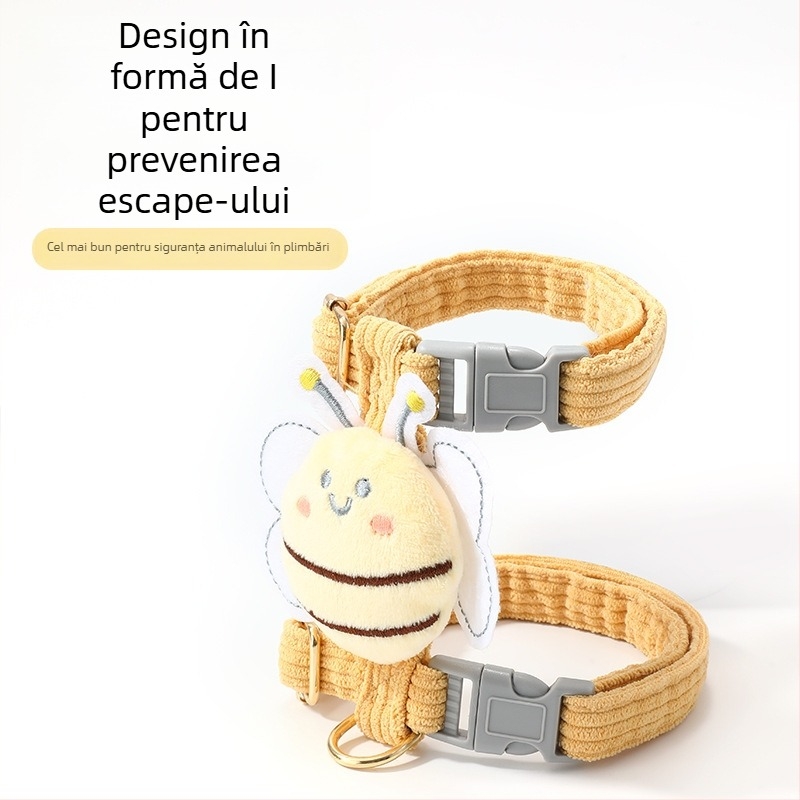 Ham de pisică din nylon cu bandă toracică în formă de I, reglabil, lesă ne retractabilă, origine Yiwu, marcă Jiawang yimiao