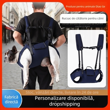 Geantă de plimbare pentru animale de companie, curea cross-body, Oxford, culoare uni, fermitate medie