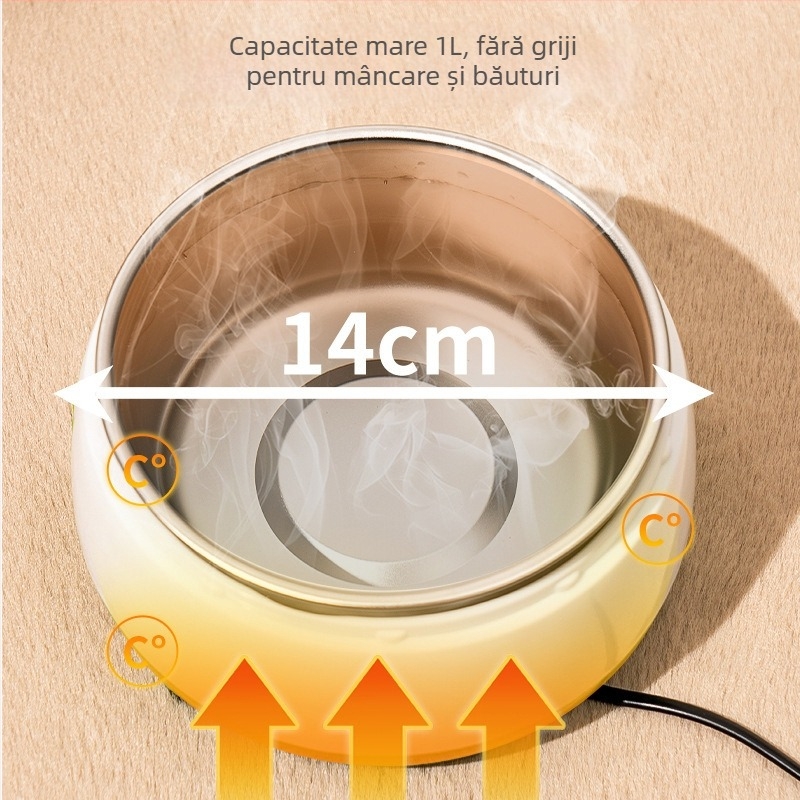 Dispenser de apă pentru pisici cu temperatură constantă și încălzire de iarnă, din oțel inoxidabil