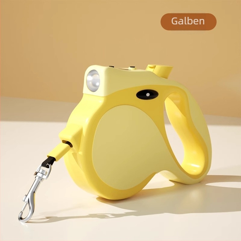 Lesă retractabilă pentru câini de talie medie și mică – Material: ABS, bandă împletită, aliaj; Retractabil: Da; Categoria: Curele de tracțiune pentru animale